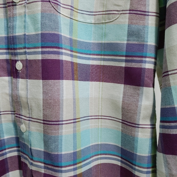 Plaid blue purple button down shirt Host Pick - Picture 4 of 4